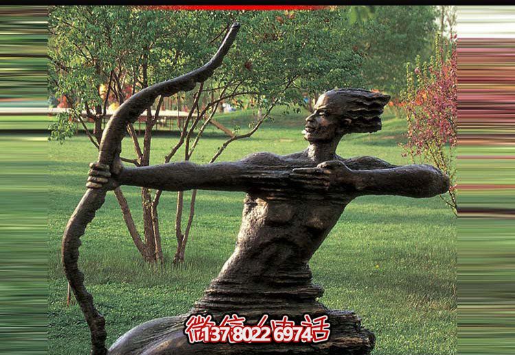 后羿射日雕塑，漆金鑄銅園林景區(qū)裝置