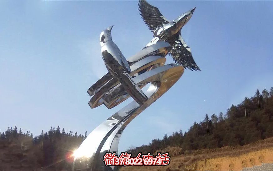 不銹鋼和平鴿雕塑，營(yíng)造和諧的園林景觀