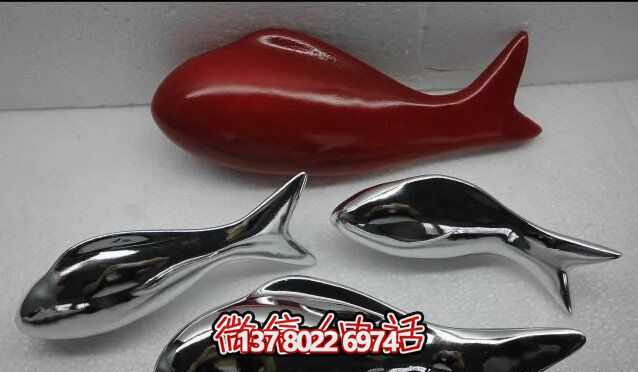 精致簡(jiǎn)約不銹鋼魚(yú)雕塑，點(diǎn)綴室內(nèi)裝飾