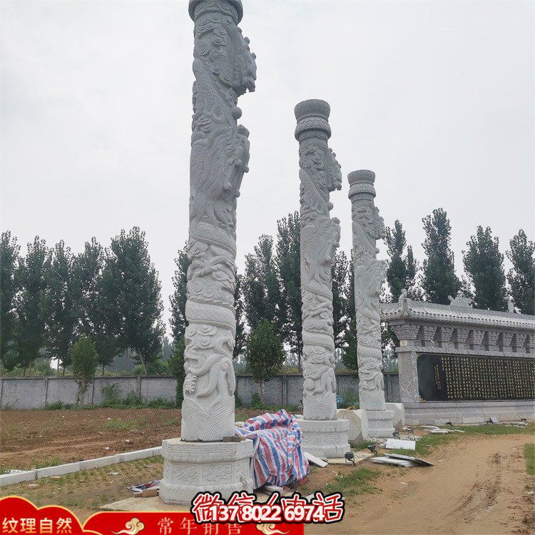 手工雕刻藝術(shù)精品——浮雕大理石石雕園林廣場(chǎng)龍柱雕塑