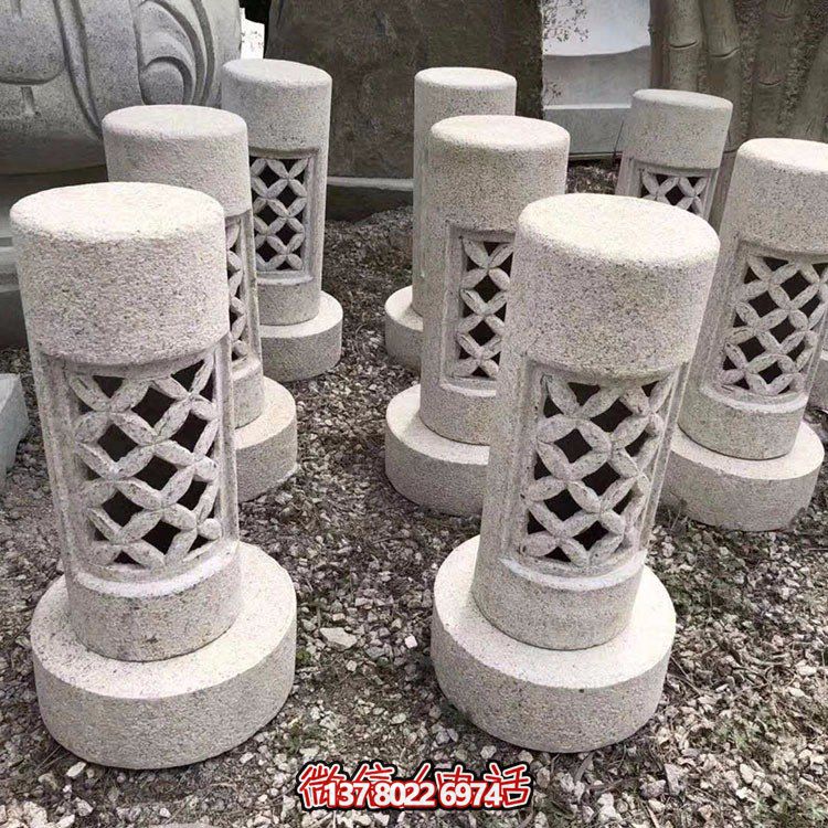 精美花崗巖石燈，燈具雕刻園林環(huán)境裝飾