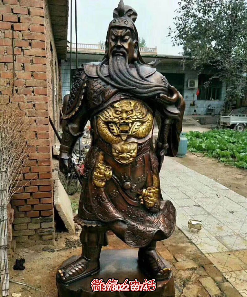 關(guān)公銅雕，大型景區(qū)寺廟開業(yè)招財(cái)供奉雕塑