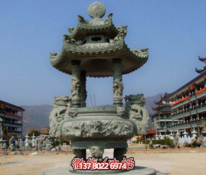 仿古寶蓋龍浮雕香爐，點(diǎn)綴景區(qū)廣場(chǎng)