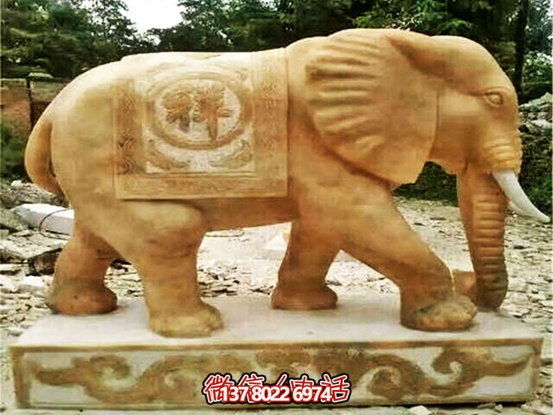 吉祥浮雕大象雕塑——完美融合戶(hù)外園林創(chuàng)意石雕