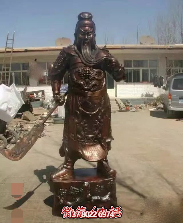 企業(yè)大型仿銅景觀關公雕塑玻璃鋼 企業(yè)大型仿銅景觀關公雕塑玻璃鋼