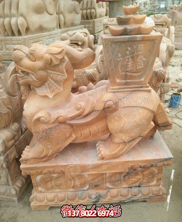 戶外園林景觀裝飾品石雕黃蠟石貔貅雕塑 戶外園林景觀裝飾品石雕黃蠟石貔貅雕塑