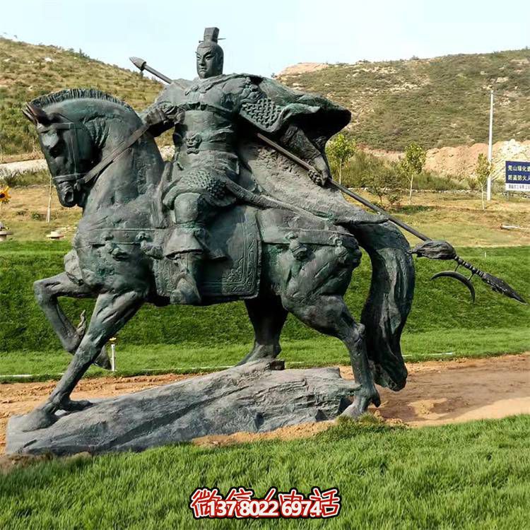 大型鑄銅大將騎馬雕塑古代歷史人物紀(jì)念館廣場景區(qū)擺件