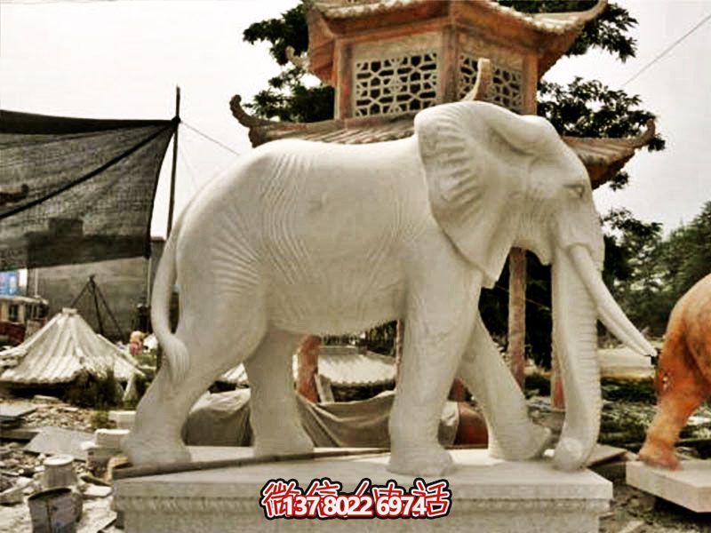 寺廟庭院石雕創(chuàng)意大型戶(hù)外園林景觀(guān)裝飾品大象雕塑