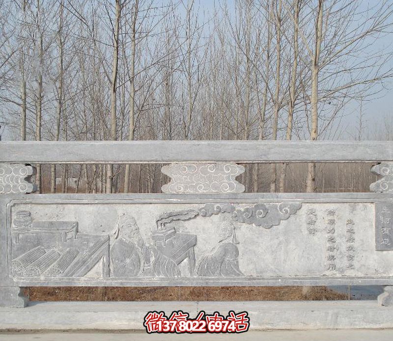 欄板浮雕人物河道裝飾花崗巖欄桿 欄板浮雕人物河道裝飾花崗巖欄桿