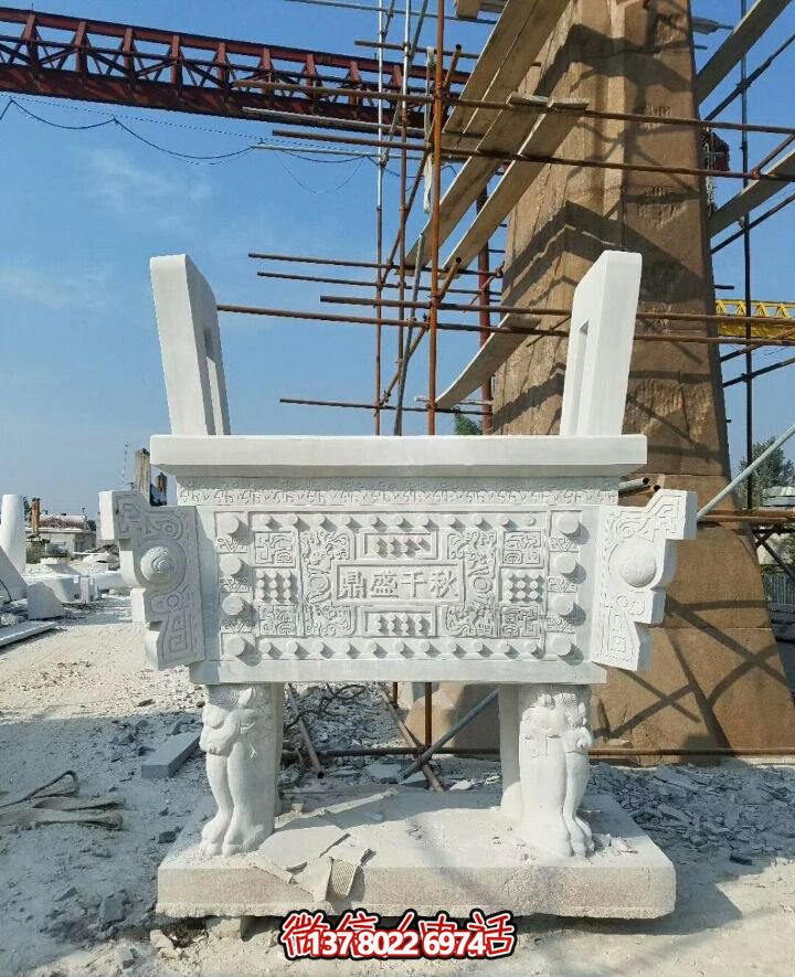 戶外廣場(chǎng)創(chuàng)意漢白玉石雕鼎雕塑 戶外廣場(chǎng)創(chuàng)意漢白玉石雕鼎雕塑