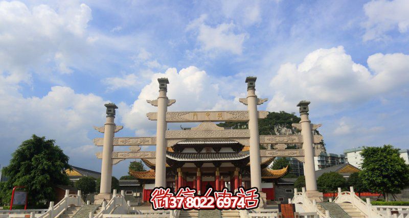 寺廟三門簡易石華表石柱牌坊雕塑 寺廟三門簡易石華表石柱牌坊雕塑