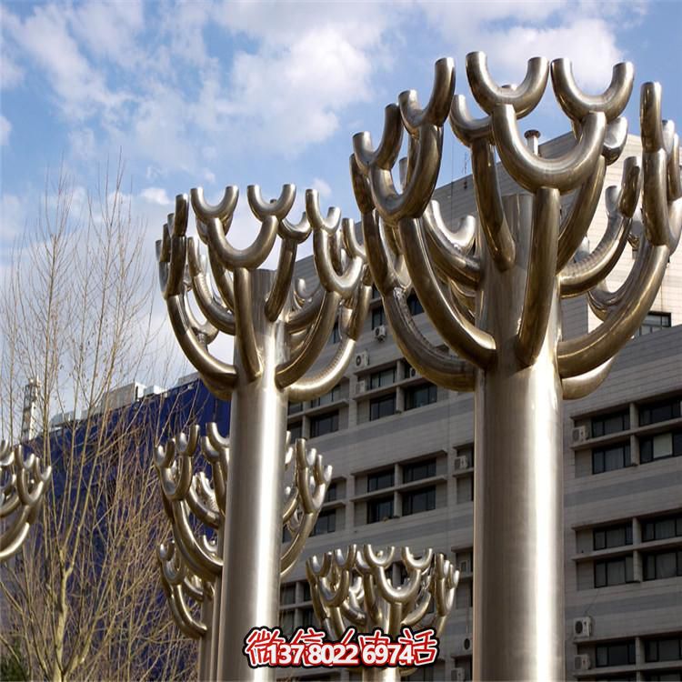 戶(hù)外廣場(chǎng)不銹鋼植物景觀雕塑