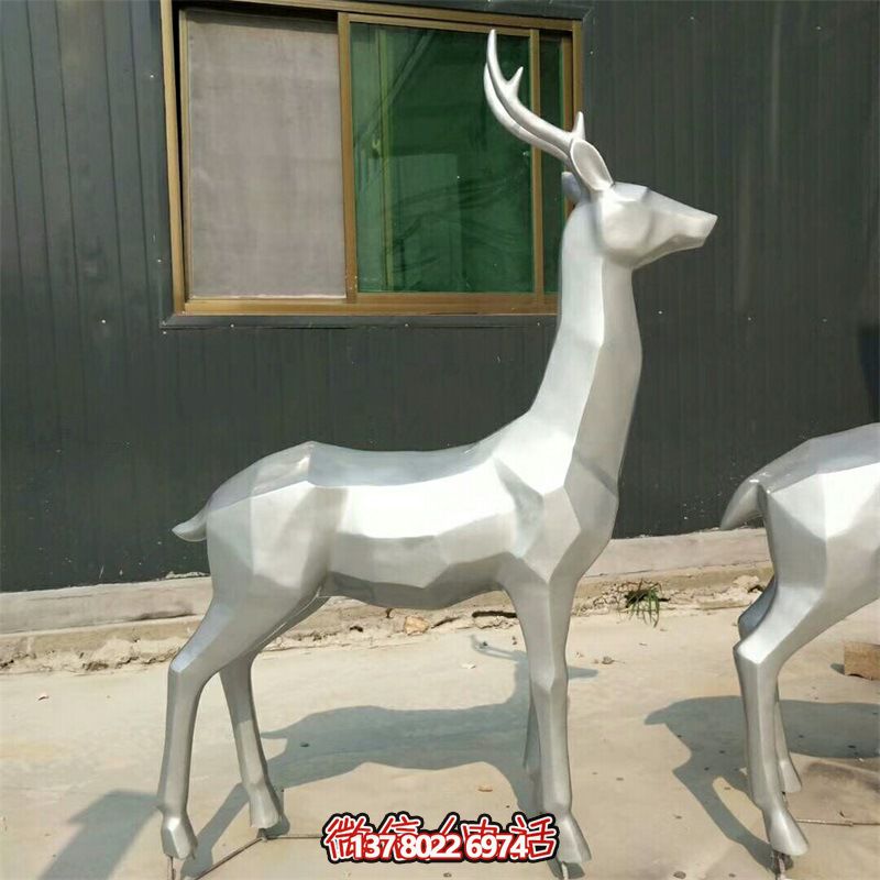 幾何不銹鋼拋光鹿雕塑 幾何不銹鋼拋光鹿雕塑