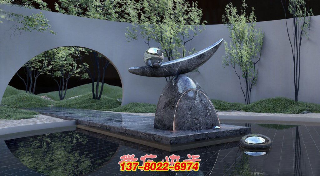 石與鋼的協(xié)奏 —— 平衡之境景觀雕塑